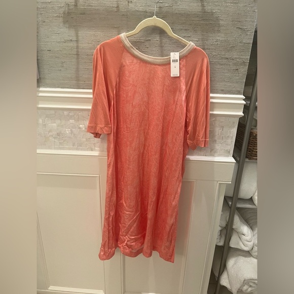 NWT new medium Anthropologie Tiny Saturday casual tunic dress pink tee print - Picture 3 of 14